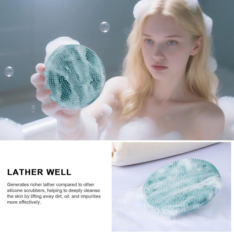 Innerneed Food Grade Silicone Body Scrubber Gentle Exfoliating Brush for Women Men Deep Clean for All Skin Types, More Hygienic and Well Lather (Black+Dark Green+Pink) - Image 4